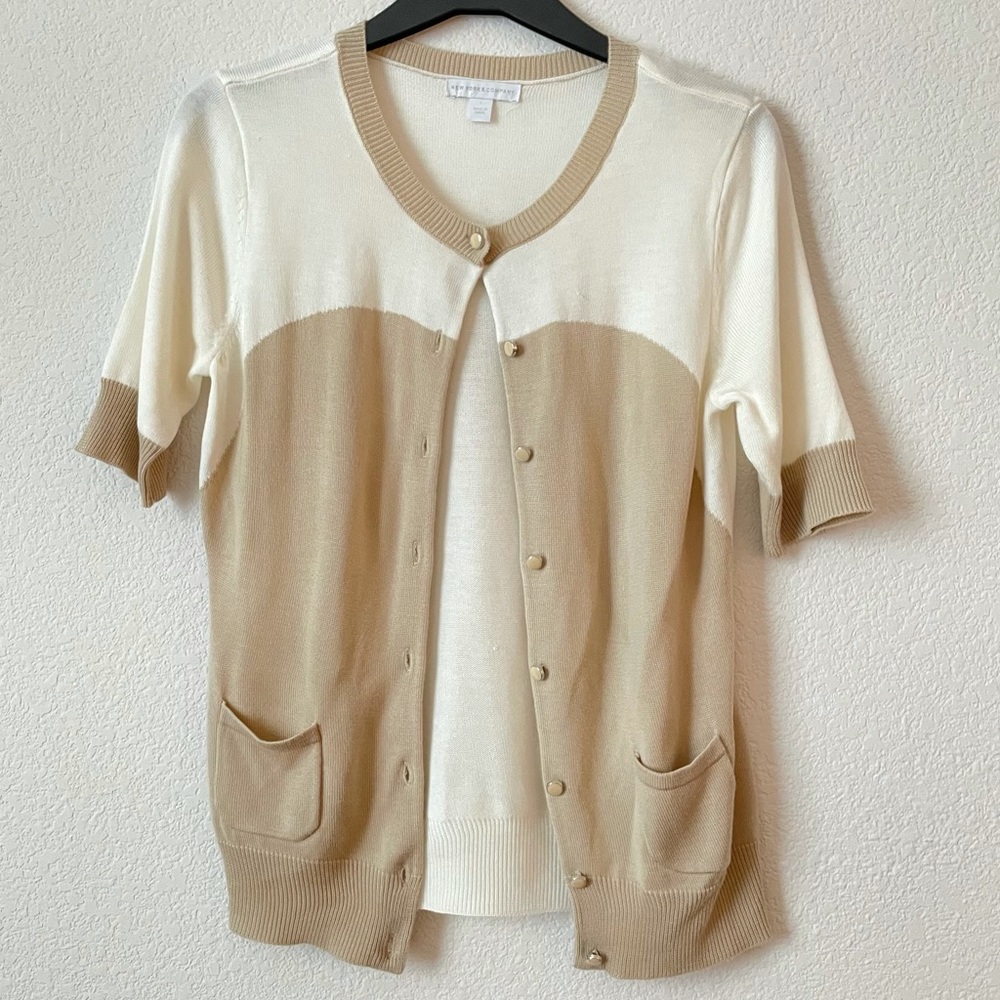 Short Sleeve Button Sweater top